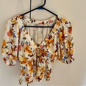 A&F floral peplum top